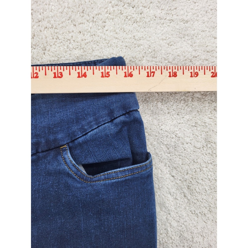Woman Within size 14W pull-on jeans elastic waist 4 pockets tapered blended - Picture 4 of 9